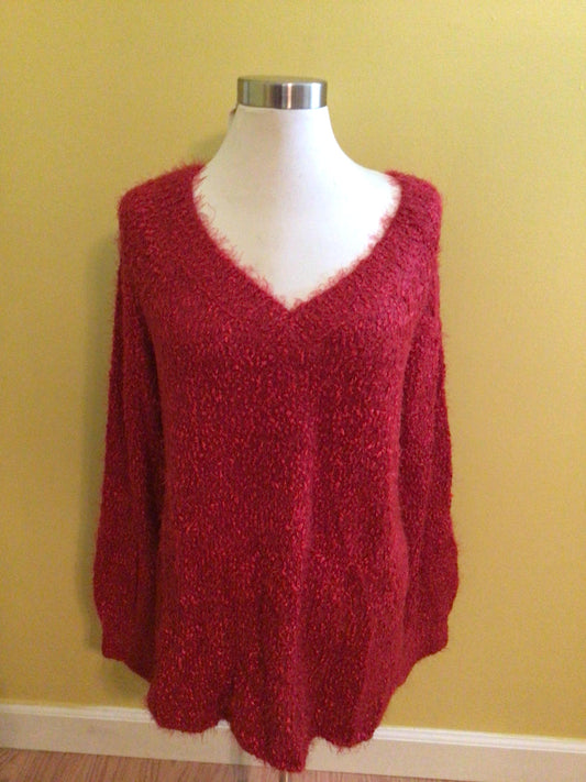 Long Sleeve Super Soft Sweater -Red