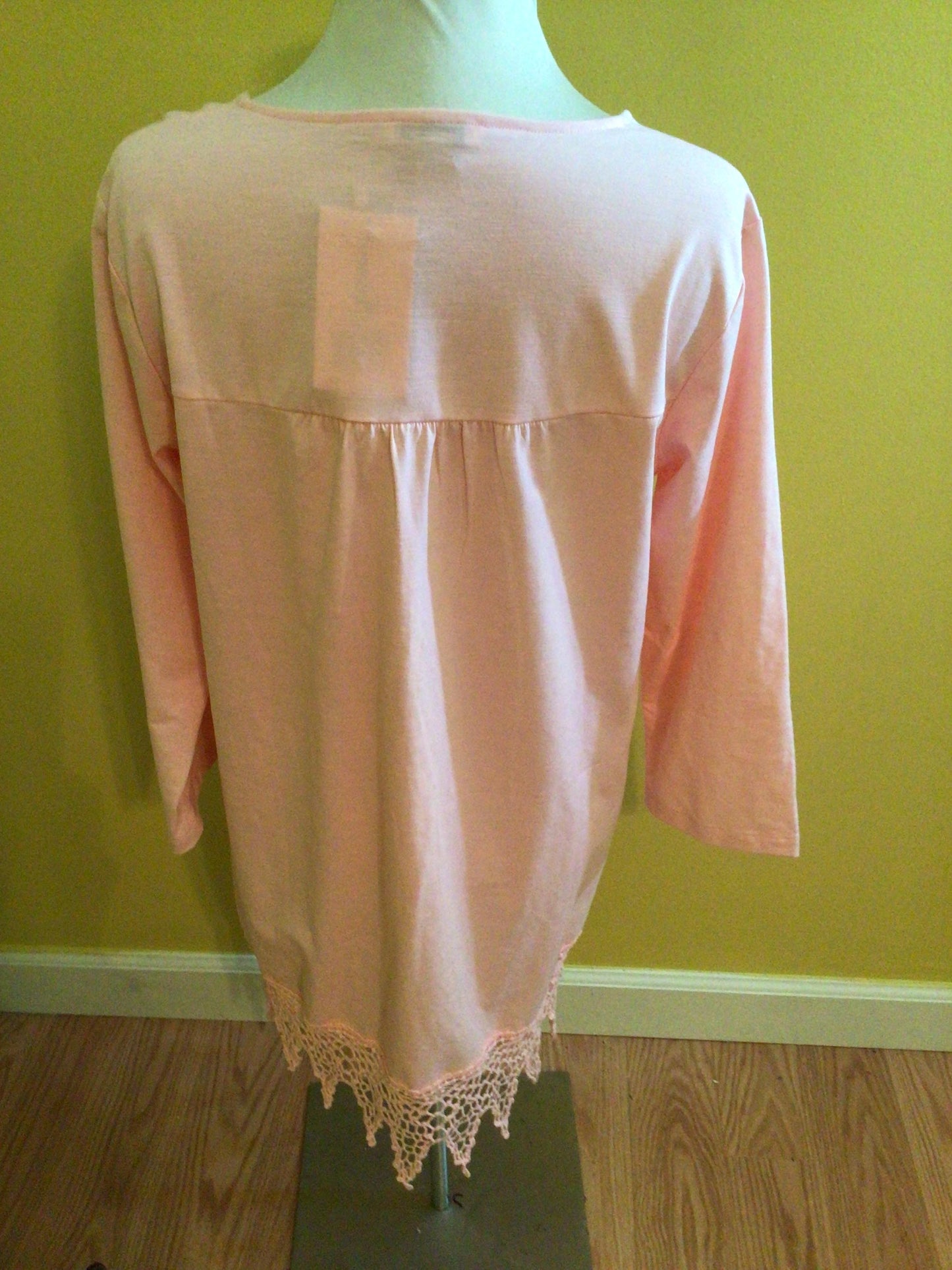 Blouse 3/4 Length Sleeve with Lace Embellishment